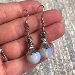 MoonStone Pendant Fishhook Earrings